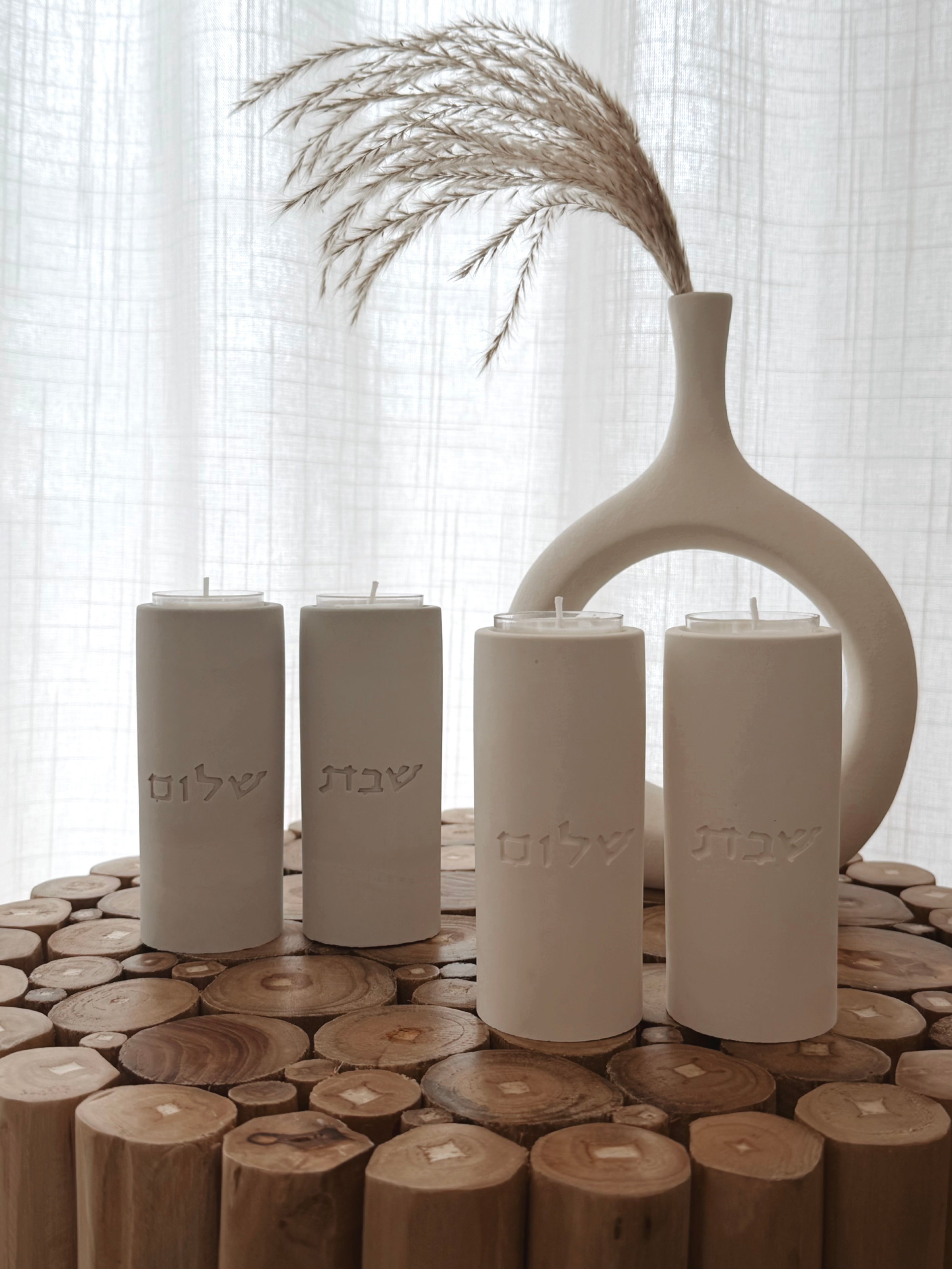Shabbat Shalom Candle set