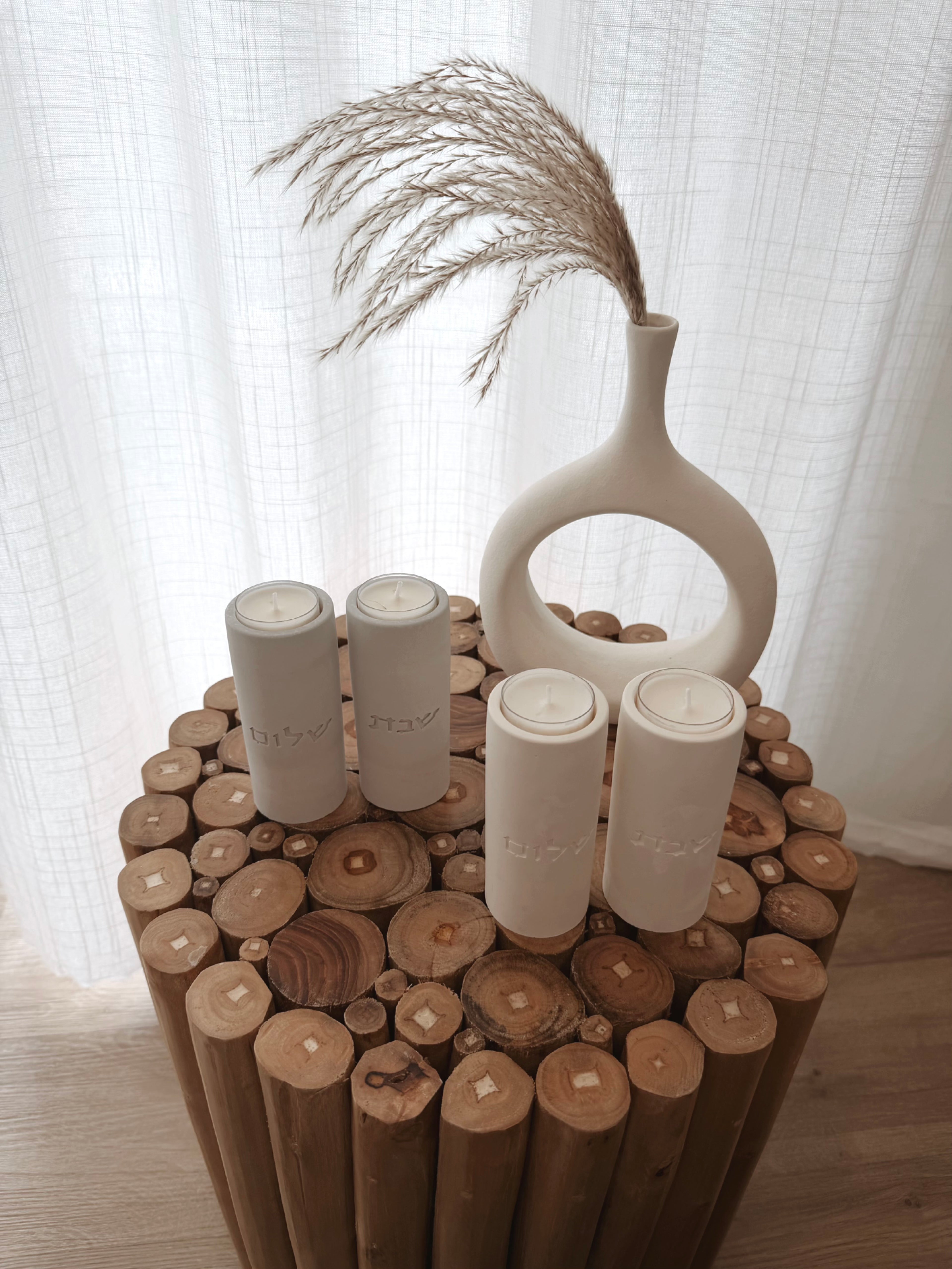 Shabbat Shalom Candle set